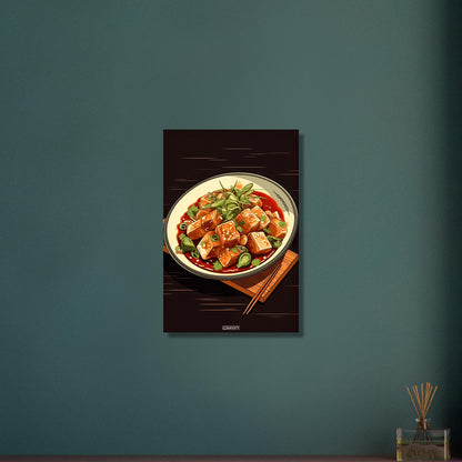 Tofu Schüssel im Comic Stil auf Aluminium