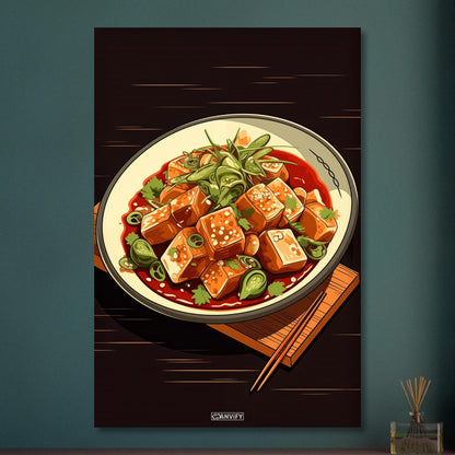 Tofu Schüssel im Comic Stil auf Aluminium
