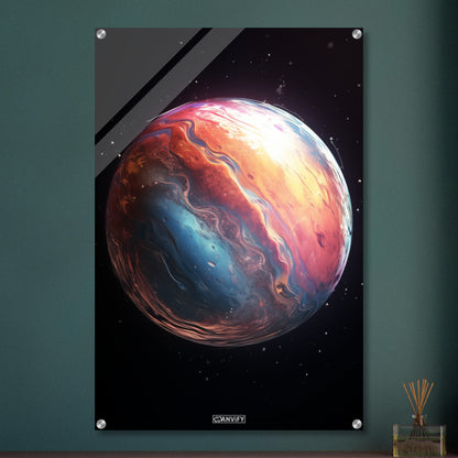 K2-18 Exoplanet in seiner frühen Entstehungsphase auf einem Acrylbild