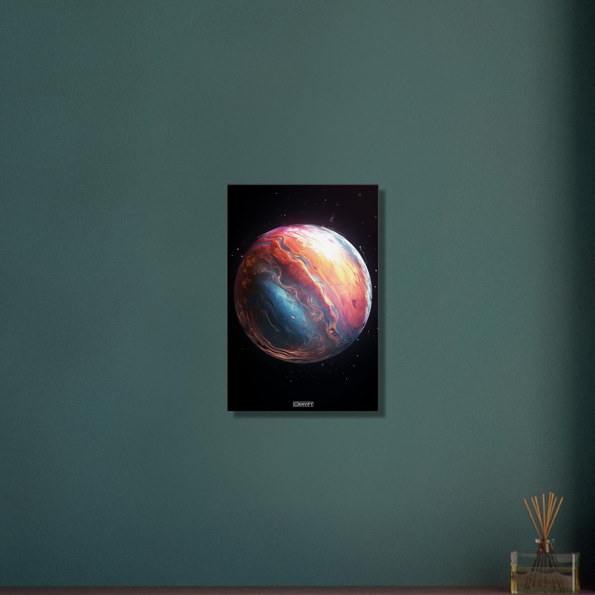 K2-18 Exoplanet in seiner frühen Entstehungsphase auf einer Leinwand