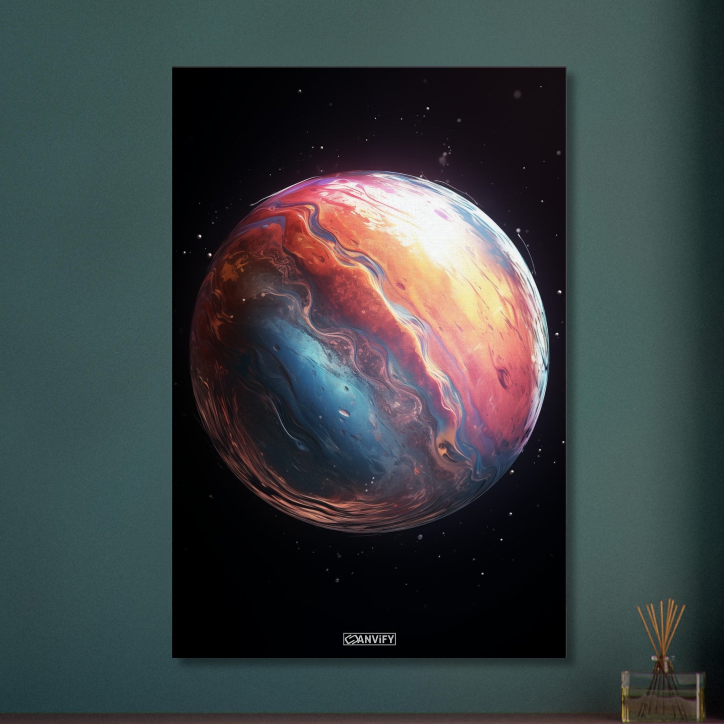 K2-18 Exoplanet in seiner frühen Entstehungsphase auf einer Leinwand
