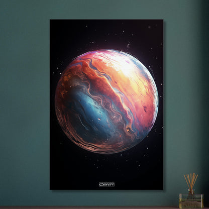 K2-18 Exoplanet in seiner frühen Entstehungsphase auf einer Leinwand
