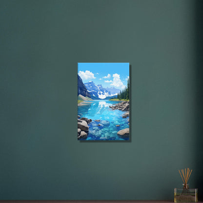 Lake Louise im Banff-Nationalpark malerisch dargestellt auf einer Leinwand