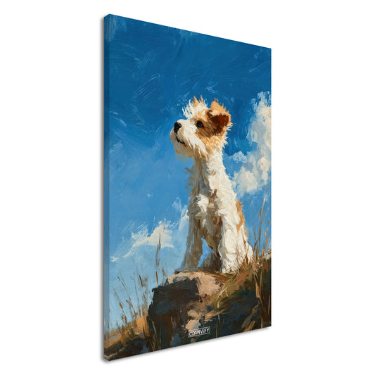 Drahthaar Foxterrier in Acrylfarben auf einer Leinwand