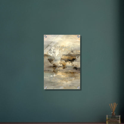 Abstrakte Weltkarte auf einem Acrylbild